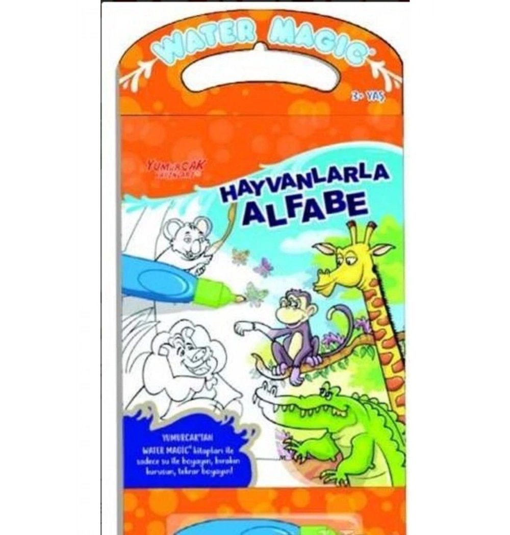 Hayvanlarla Alfabe Boyama Fırçalı Kitap  Yumurcak