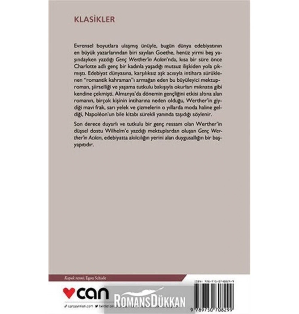 Genç Werterin Acıları / J.W.Goethe Can Yay.