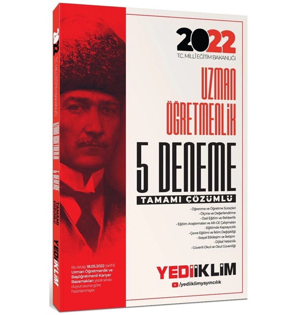 2022 Uzman Öğretmenlik 5 Çözümlü Deneme  Yediiklim