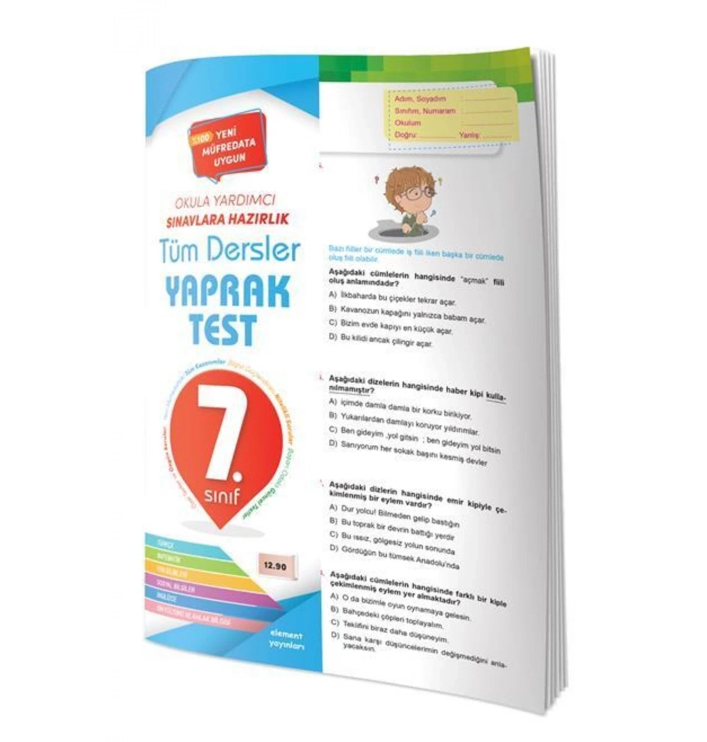 Element 7.Sınıf Tüm Dersler Yaprak Test