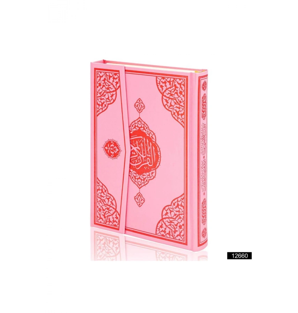 Furkan 12660 Rahle Boy Pembe Kuranı Kerim Cilt Bezi Miklepli