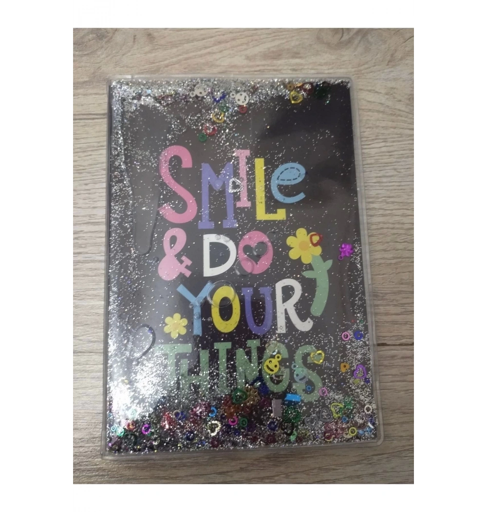 Mikro Nt-250 Siyah Kapak Simli Pullu Sulu Defter