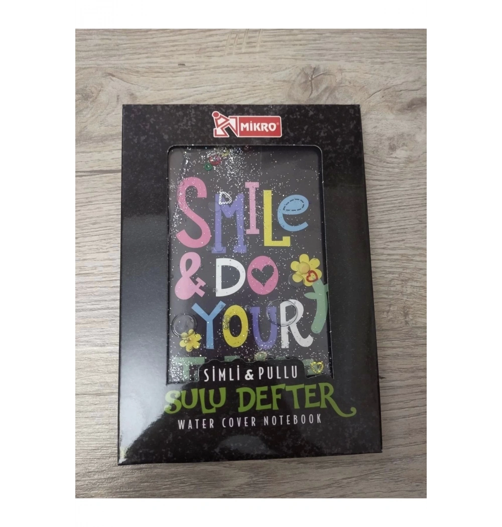 Mikro Nt-250 Siyah Kapak Simli Pullu Sulu Defter
