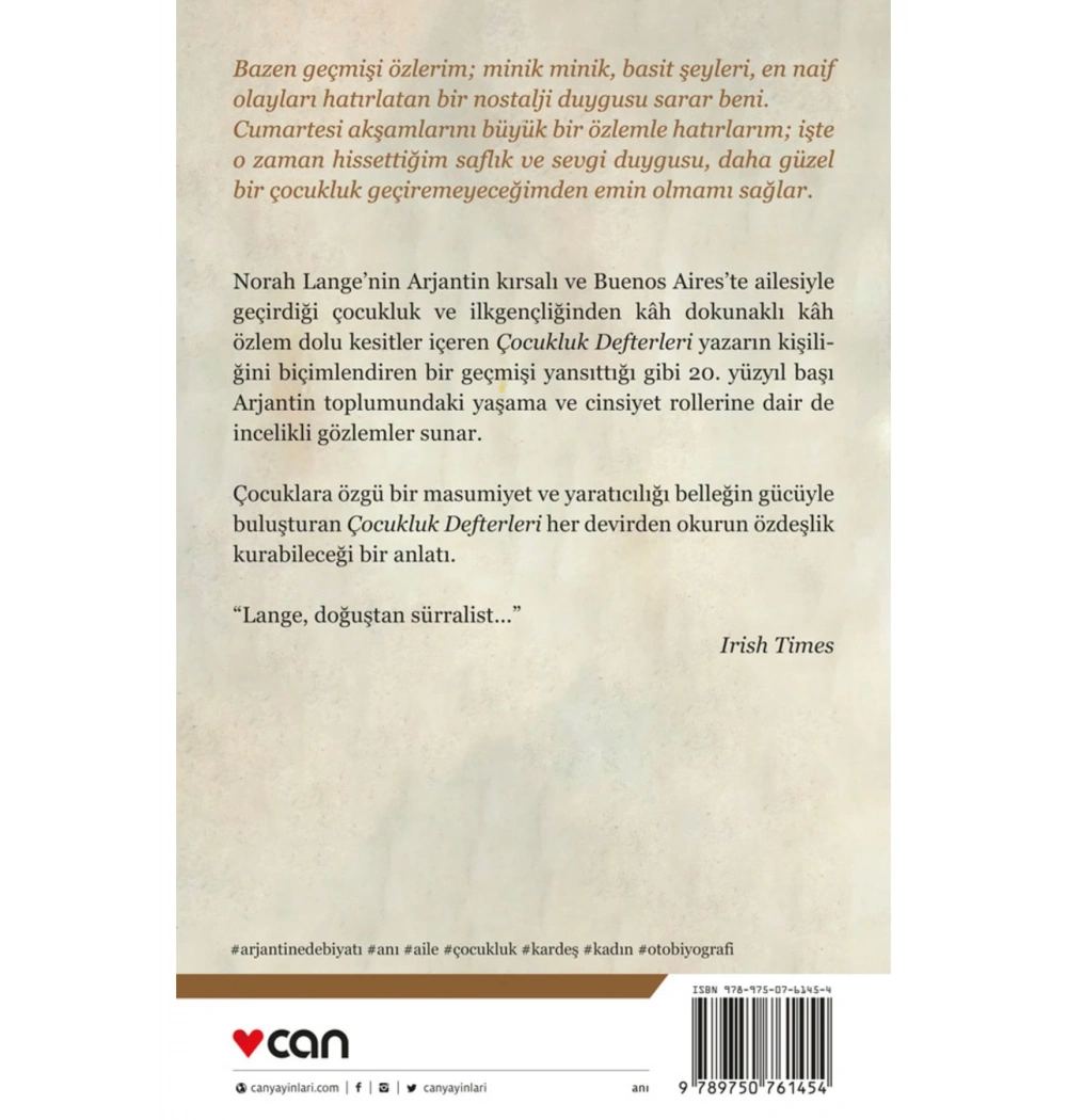 Çocukluk Defterleri  Norah Lenge  Can Yayın