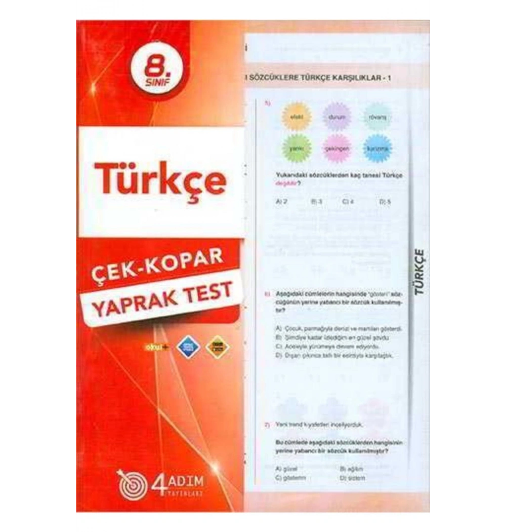 8. Sınıf Türkçe Yaprak Test 4 Adım