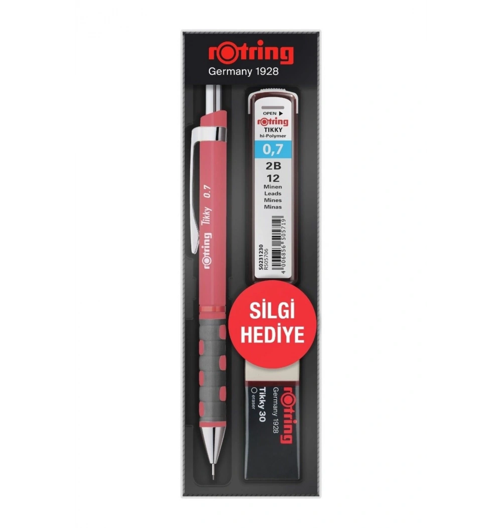 Rotring Tıkky Min Silgi 3Lü Okul Seti- 0.7 Gül Kurusu  Ro-Kk07-07 Gül