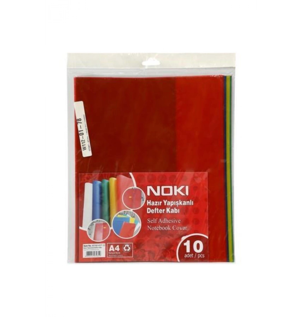 Noki Hazır Yapışkanlı Defter Kabı Kırmızı A4 Kod:60164-10