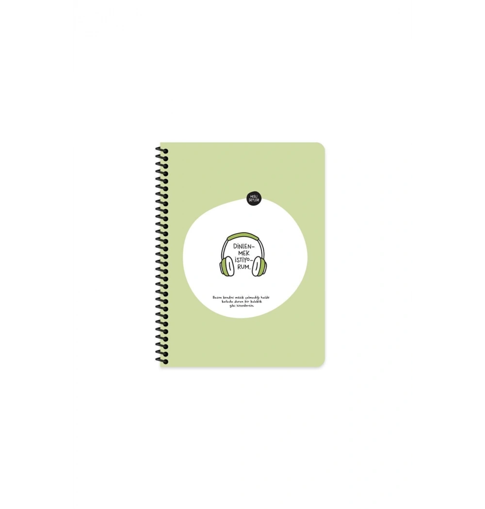 Keskin Color Hisli Şeyler 16.5 * 22,5  80Yp.Çizgili Spiralli Stickerli Defter - Dinlenmek