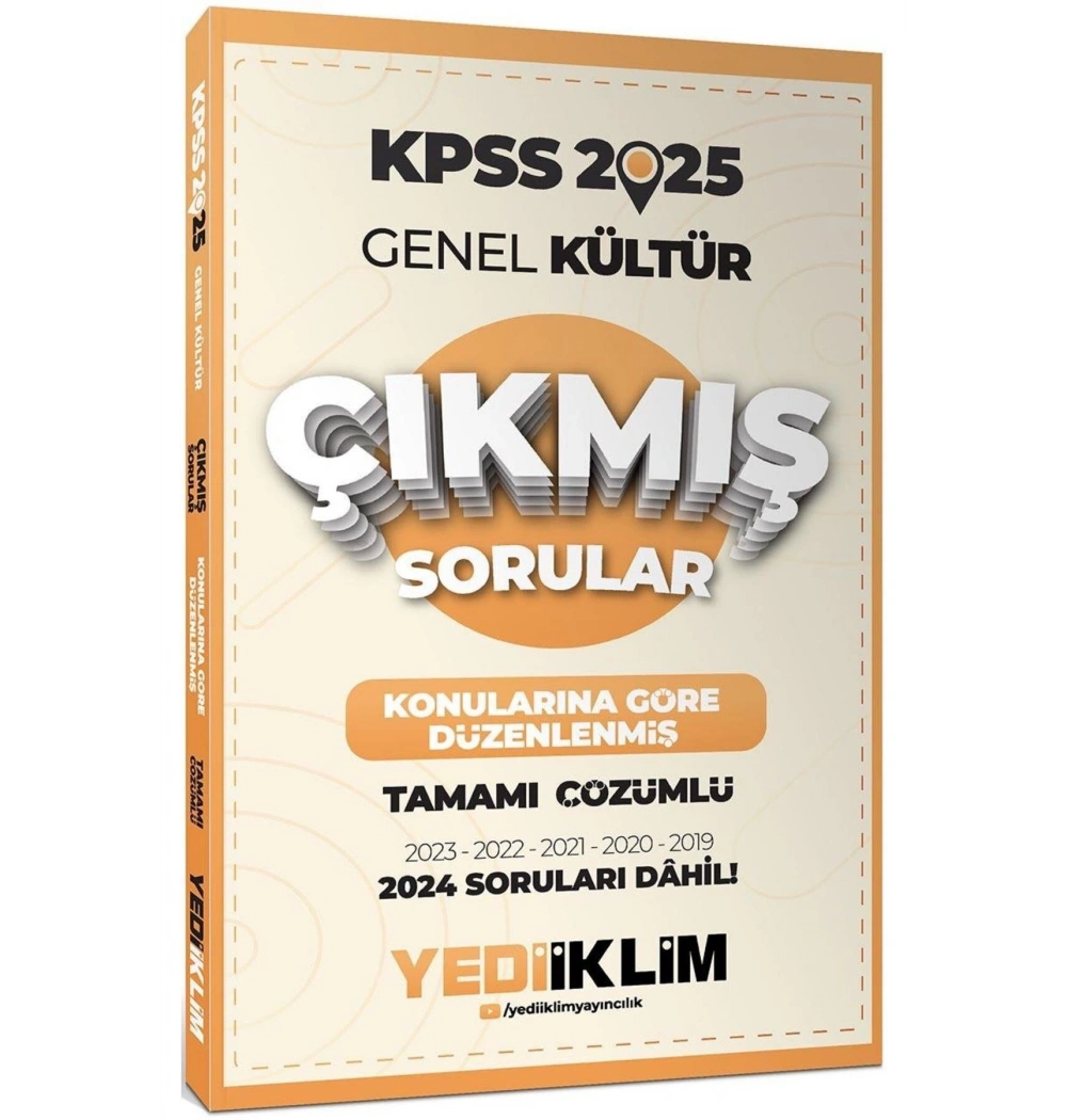 2025 Kpss Gk 2019-2023 Konularına Göre Düzenlenmiş Çıkmış Sorular  Yediiklim