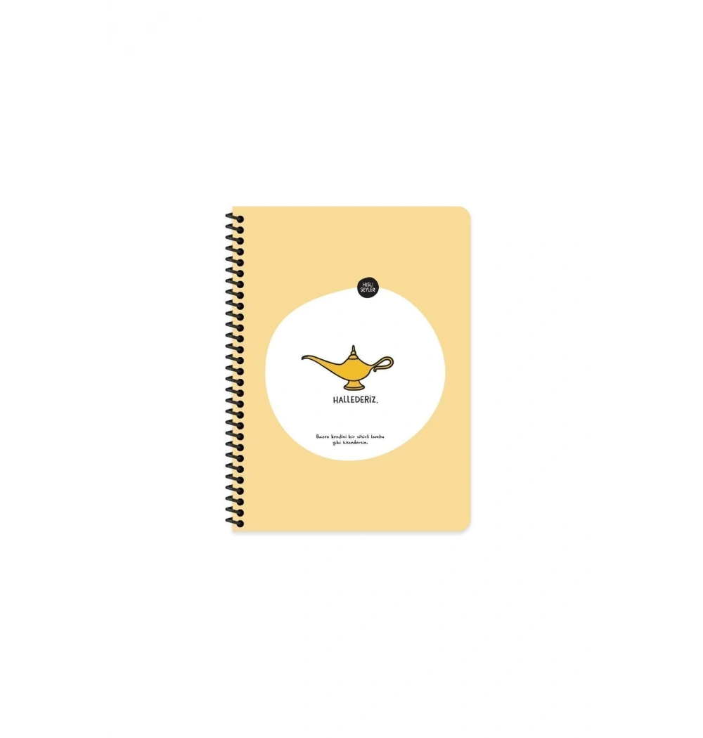 Keskin Color Hisli Şeyler 16.5 * 22,5  80Yp.Çizgili Spiralli Stickerli Defter - Hallederiz