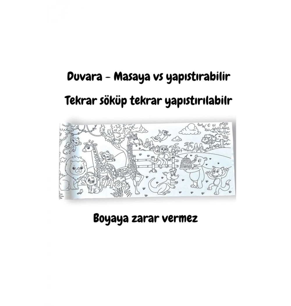 Lino 200X30 Cm Yapişkanli Boyama Rulosu Animal Paradise Ls-201