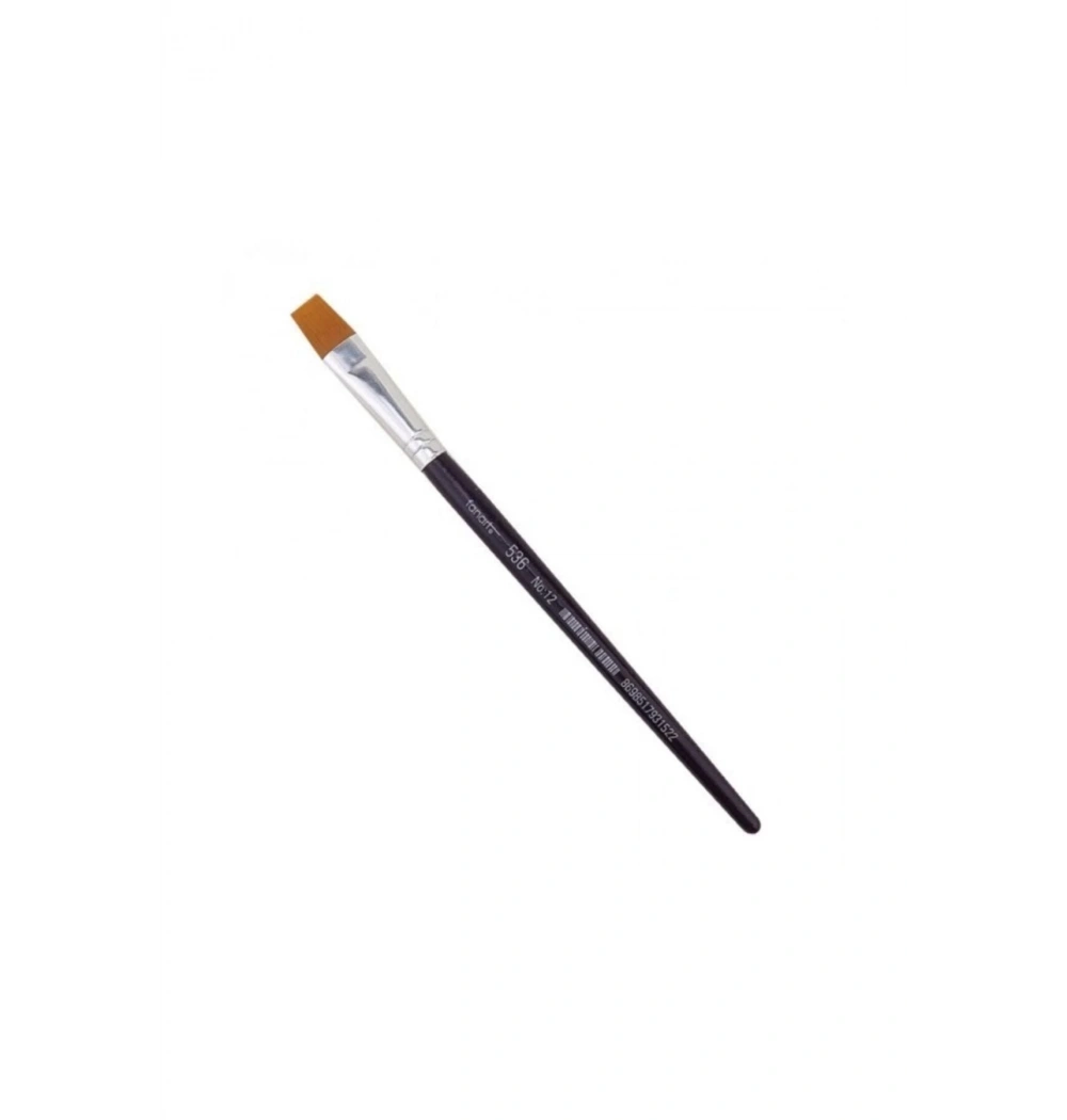 Lisans Fanart Academy Seri 536C Sentetik Kıl Yassı Fırça (Renkli Sap) No:8- Lv-F-7536C.08