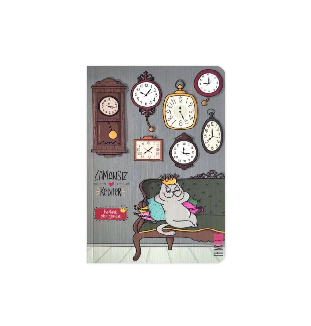 Thınkbook Zamansız Ajanda Haftalık Kedi Saatler