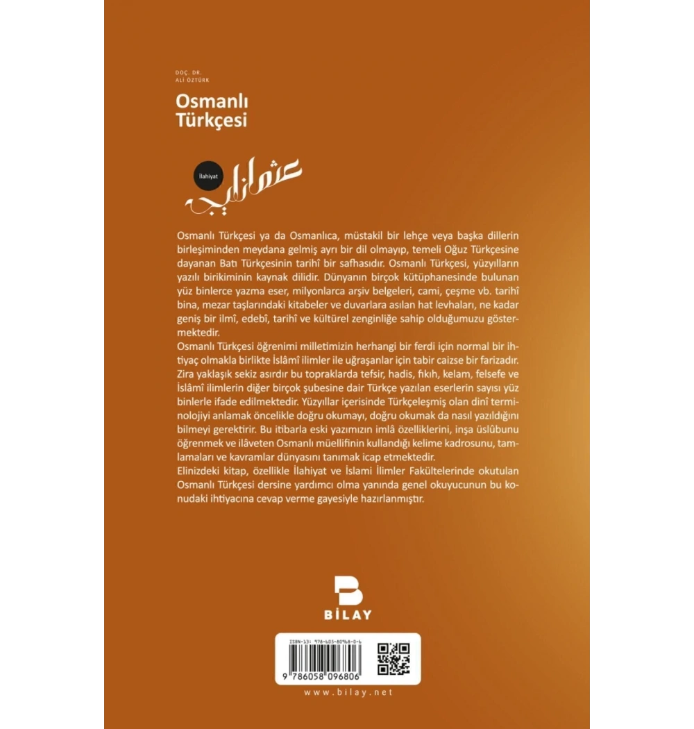 Osmanlı Türkçesi Doç Dr Ali Öztürk     Bilay