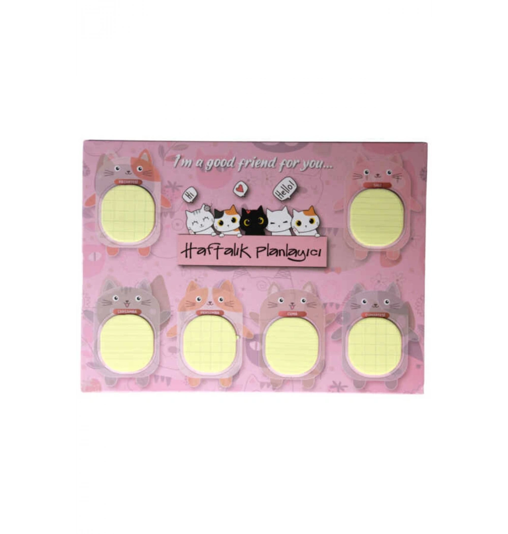 Köpecik Kedicik Haftalık Planlayıcı Set Kp-3808  Notyaz