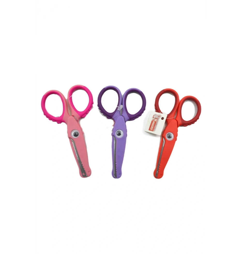 MİKRO KS-170 ÖĞRENCİ MAKASI ÇİFT RENKLİ TİMSAH FİGÜRLÜ