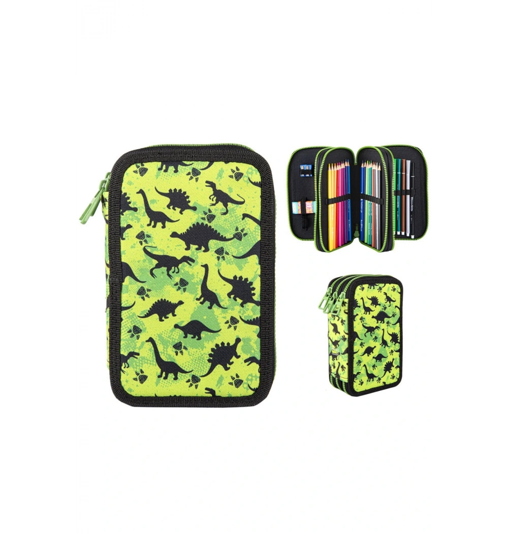 HOALAA 3 GÖZLÜ KALEM ÇANTASI DOLU DİNASAUR ATLAS