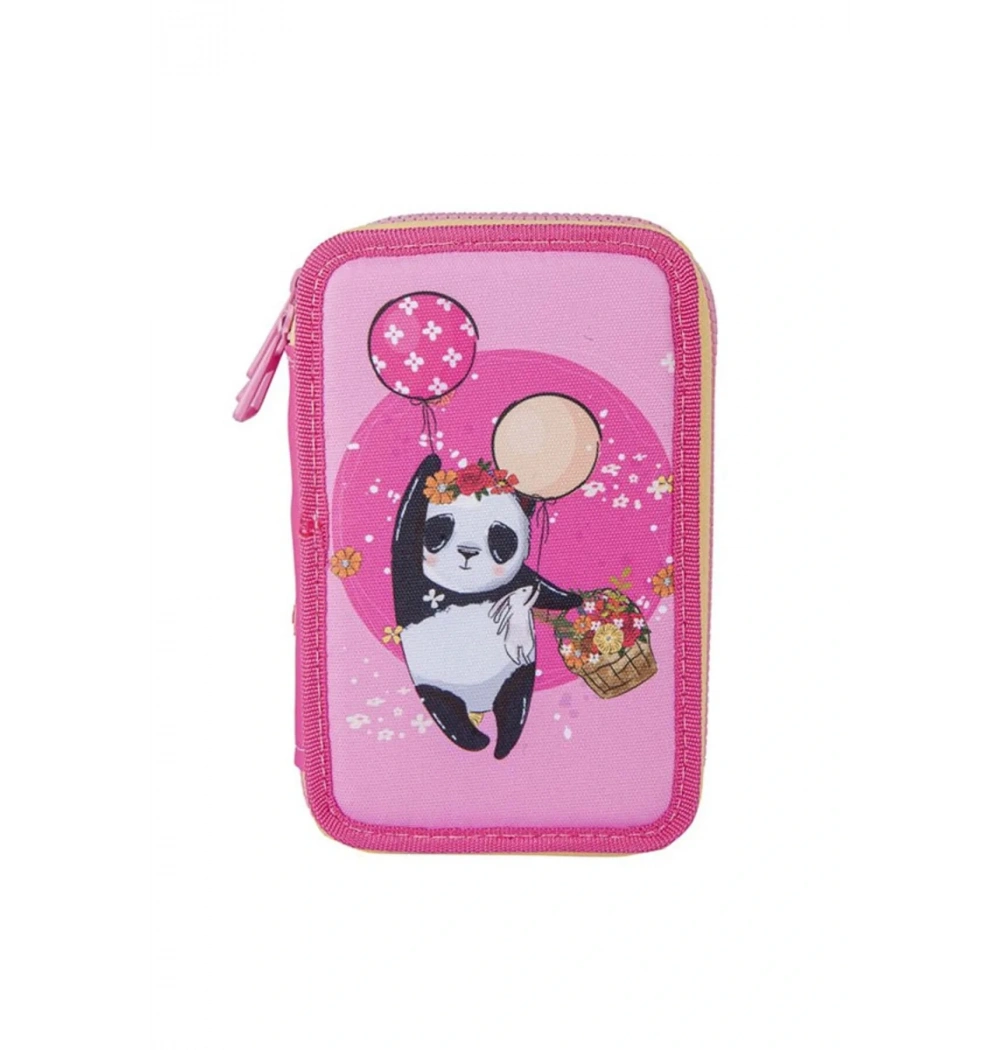 HOALAA 3 GÖZLÜ KALEM ÇANTASI PANDA ATLAS