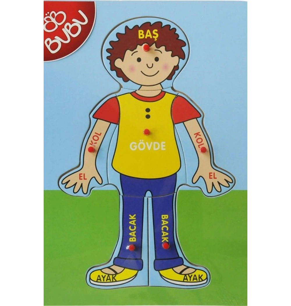 Bu-Bu Ahşap Puzzle Vücudumuz Erkek Kod:Bubu-Ap0067