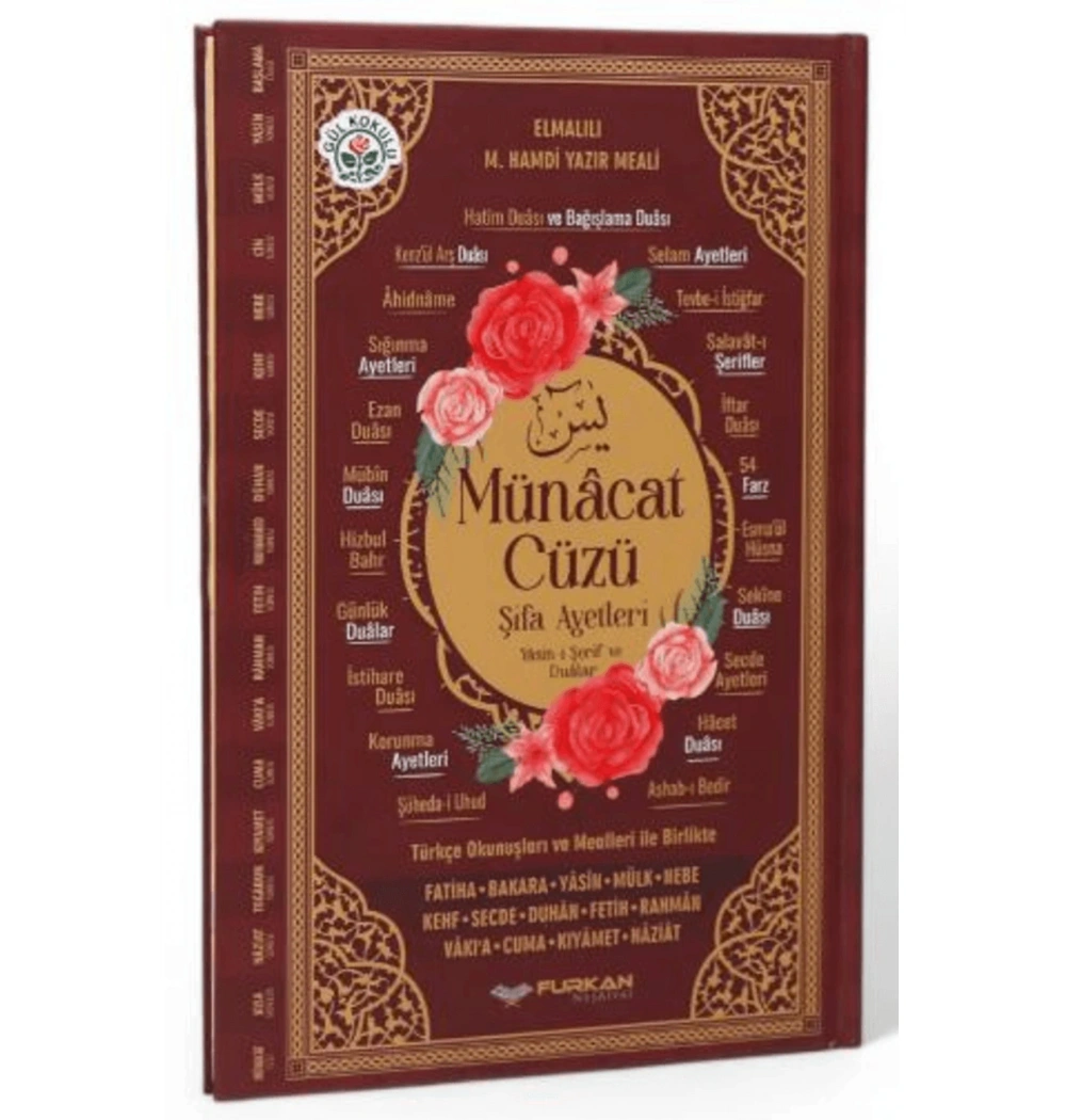 Furkan 17166 Münacaat Cüzü Orta Boy Ciltli 224 Shf Gül Kokulu