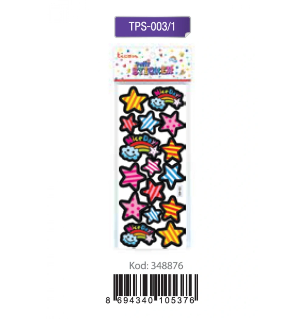 Ticon.Tps-003/1.Puffy Sticker Yıldız Kod:348876