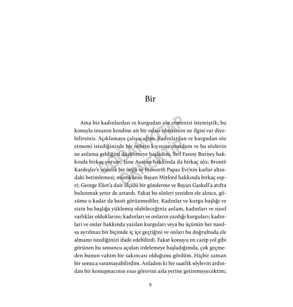 KENDİNE AİT BİR ODA VİRGİNİA WOOLF DOĞAN KİTAP