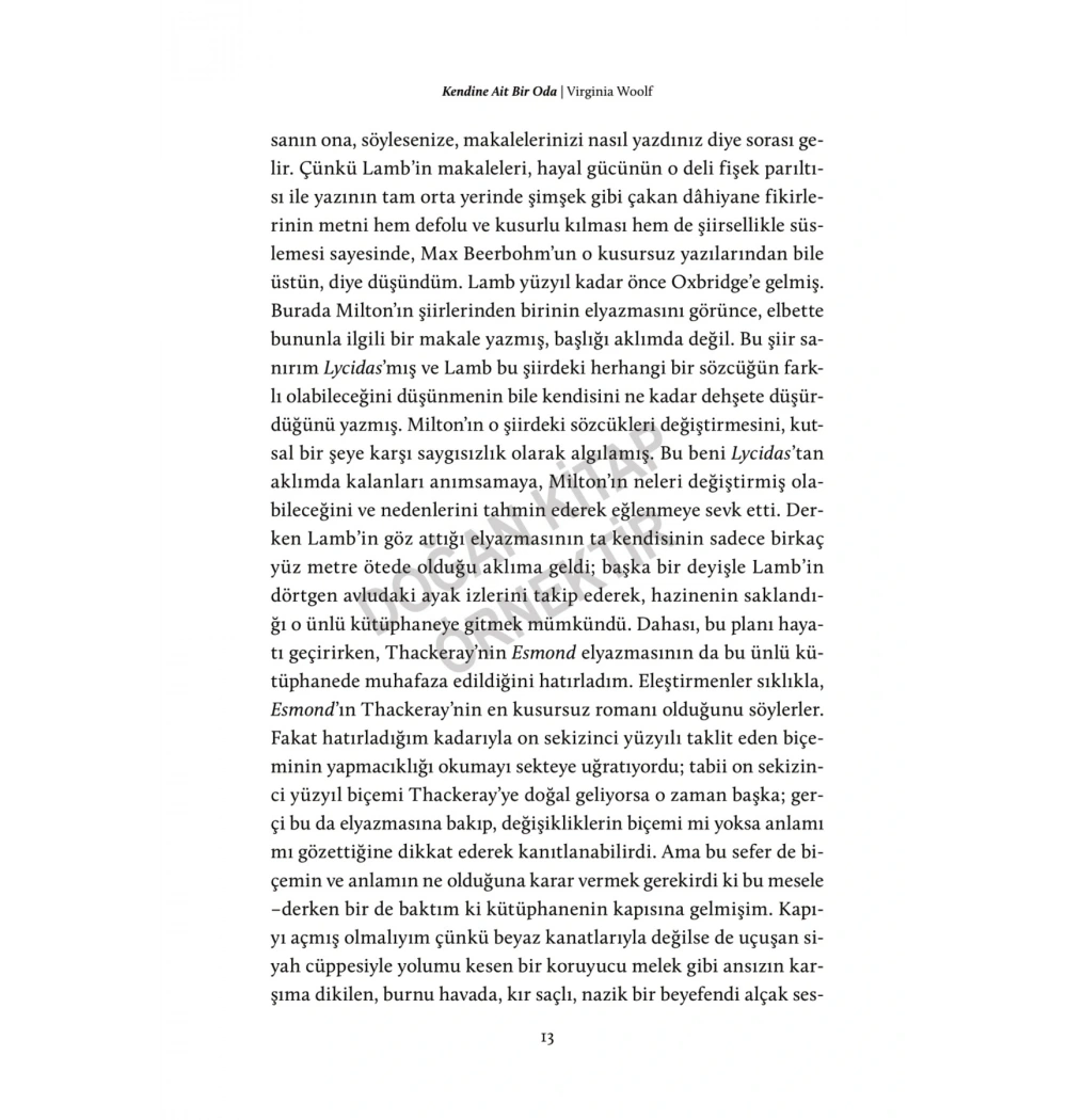 KENDİNE AİT BİR ODA VİRGİNİA WOOLF DOĞAN KİTAP