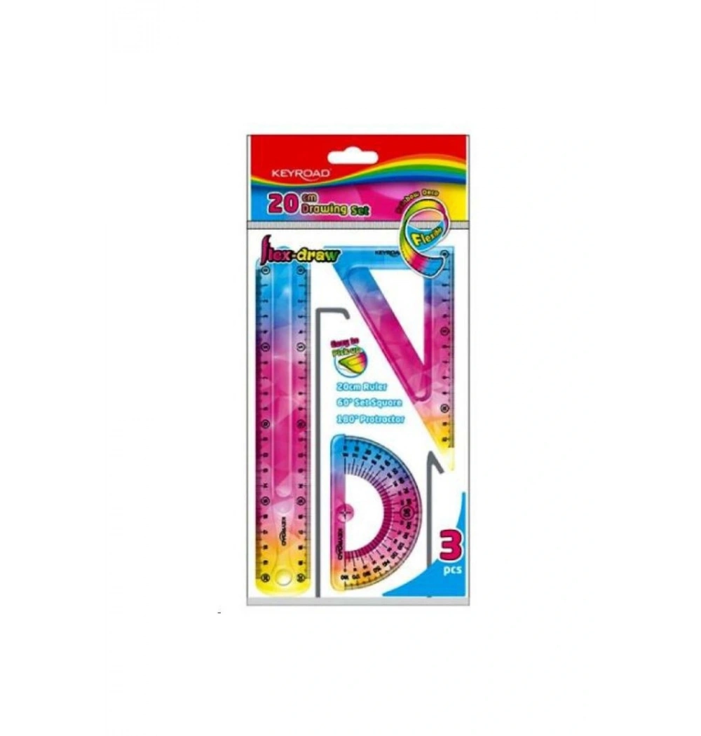 Keyroad.Kr972278.Flexıble Çizim Seti.(20 Cm Cetvelli).Gökkuşağı 362486