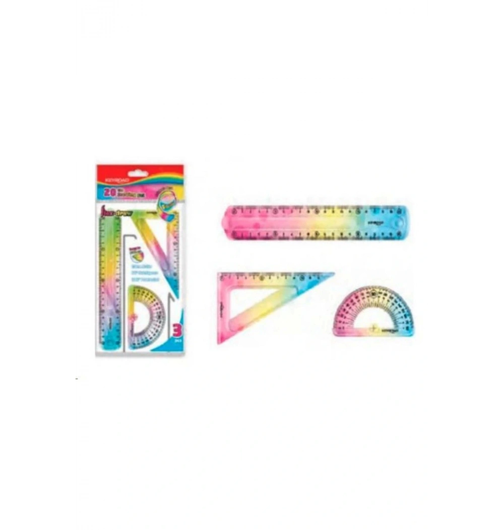 Keyroad.Kr972278.Flexıble Çizim Seti.(20 Cm Cetvelli).Gökkuşağı 362486