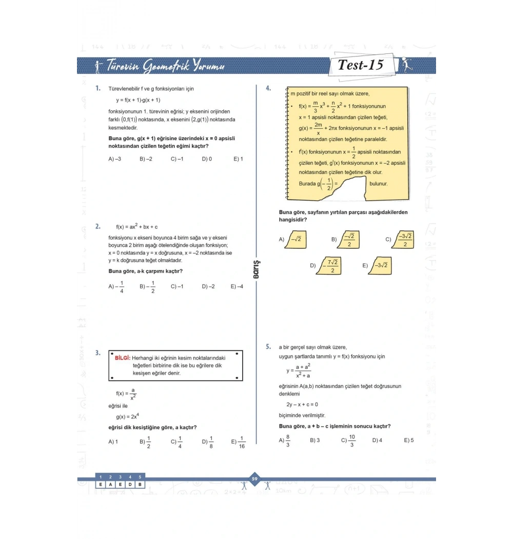BARIŞ AYT TÜREV MATEMATİK FASİKÜLLERİ