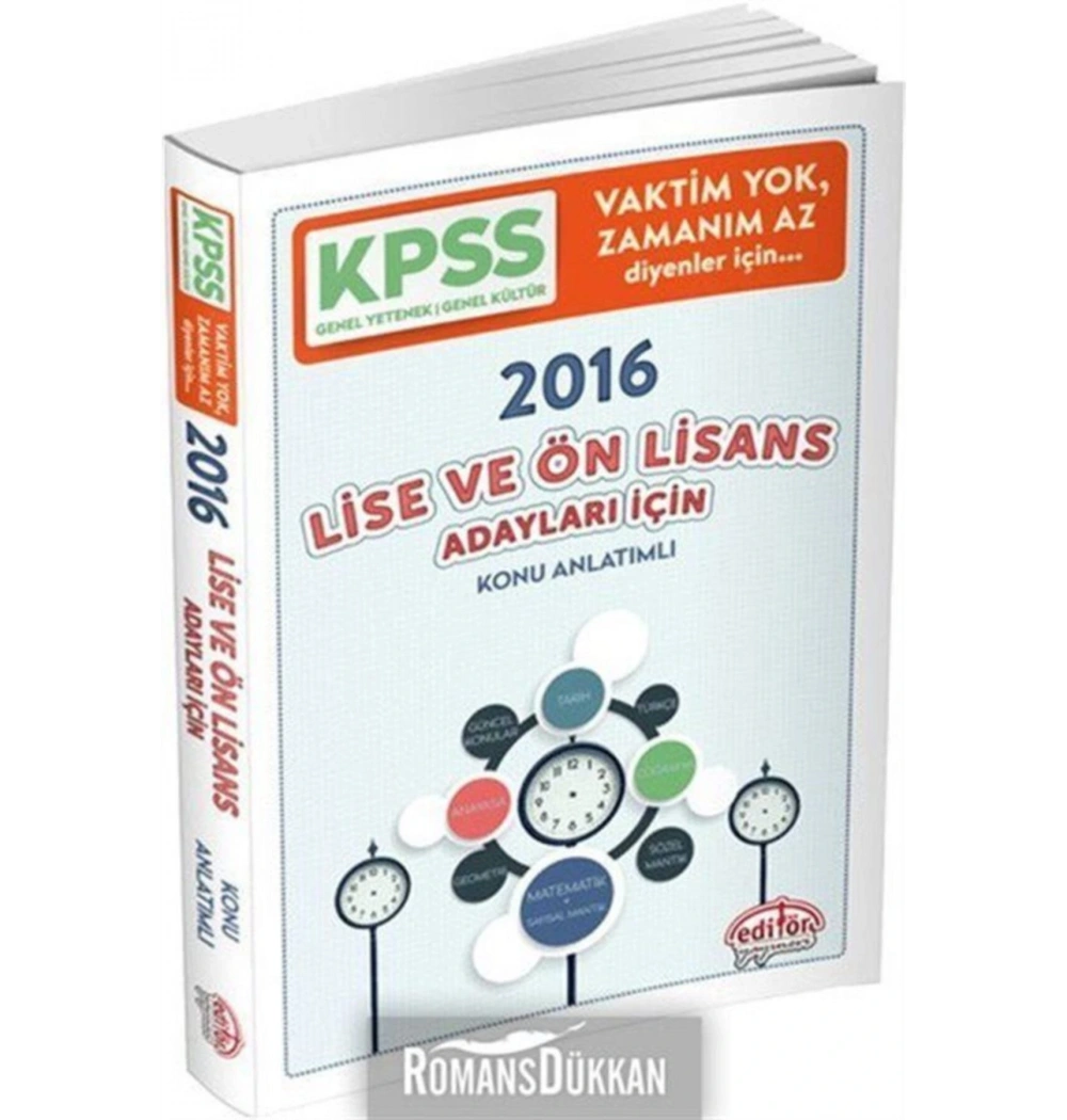 EDİTÖR KPSS LİSE ÖNLİSANS GK GY KONU ANLATIM