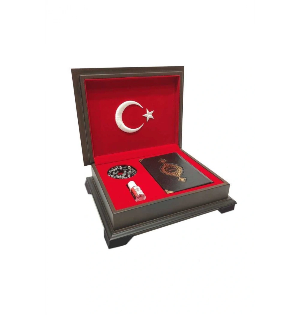 Hayrat 0353 Çanta Boy Ahşap Kutulu Kuranı Kerim Ak0029