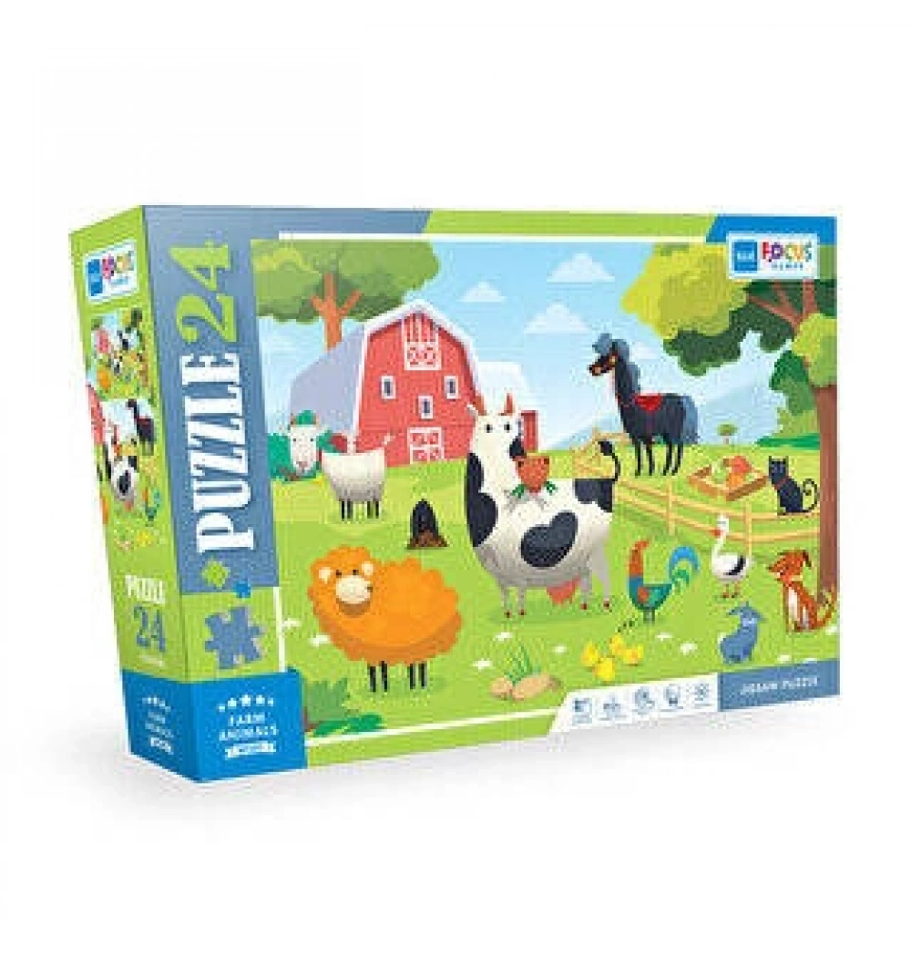 24 Parça Farm Animals Mavi Lale