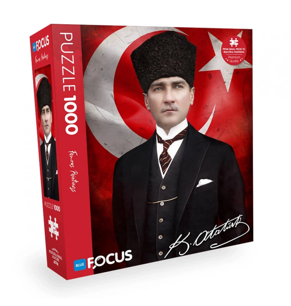 Atatürk Puzzle 1000 Parça Mavi Lale