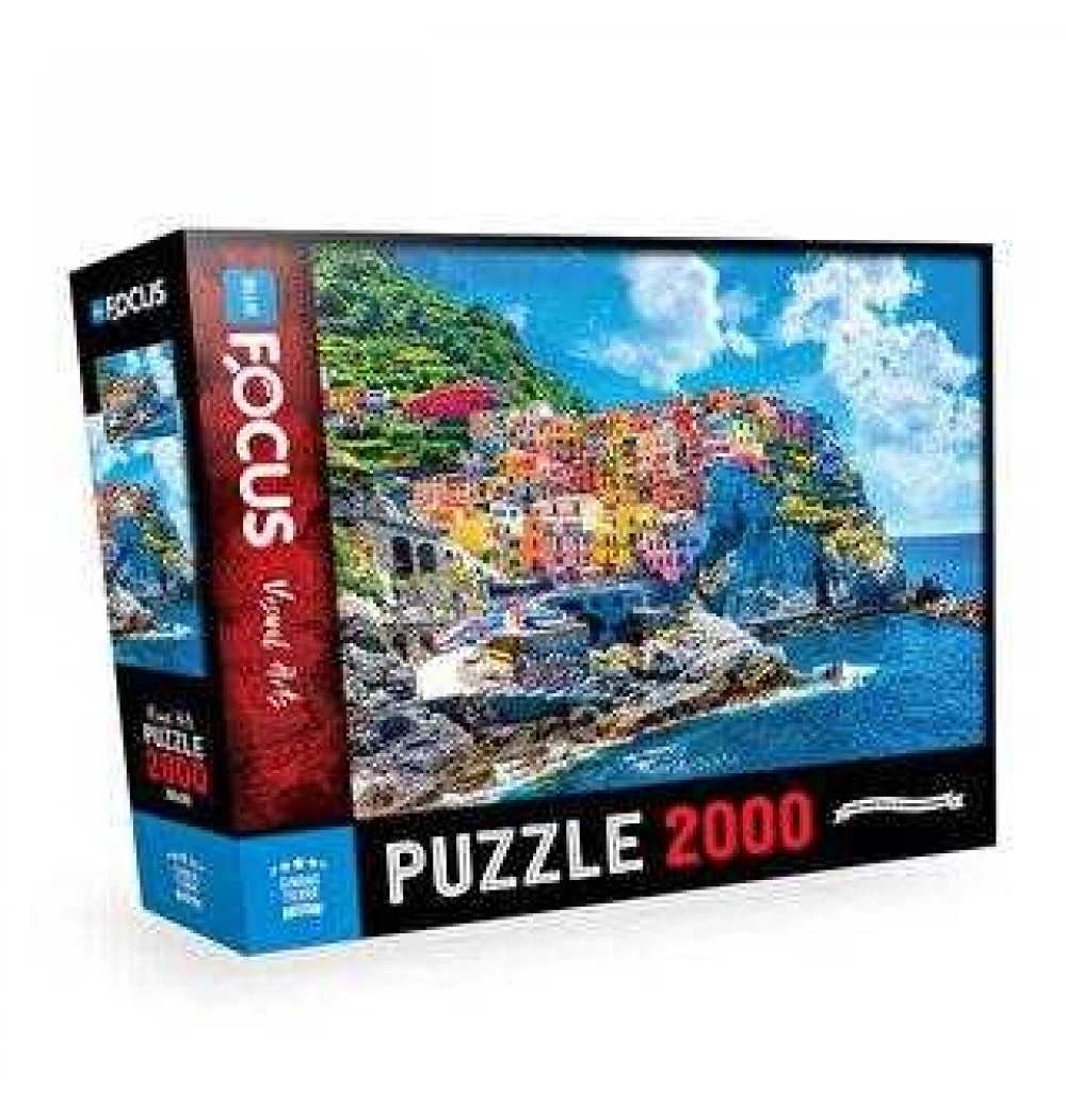 Cinque Terre Puzzle 2000 Parça Mavi Lale