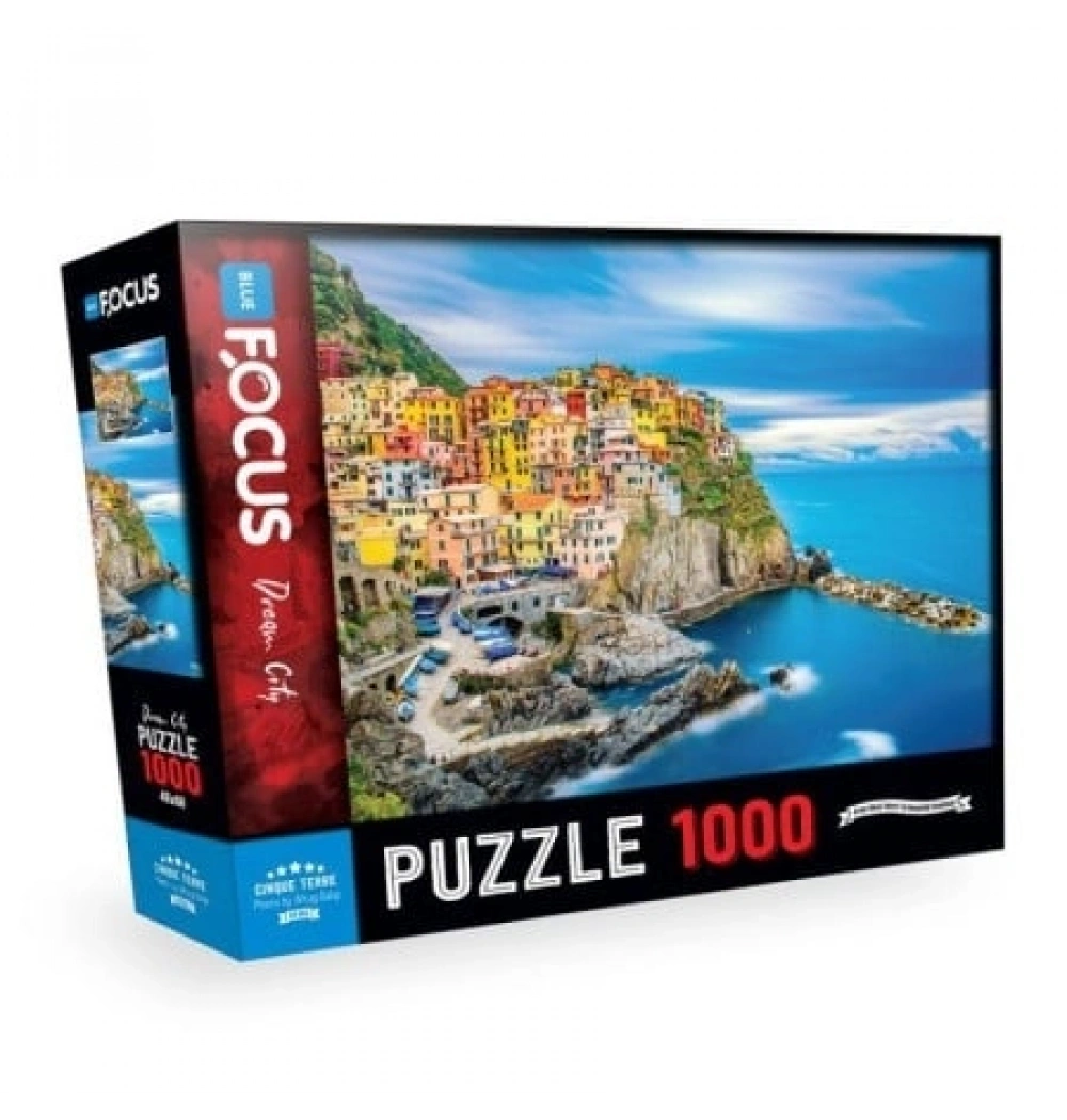 Cinque Terre Puzzle 1000 Parça Mavi Lale