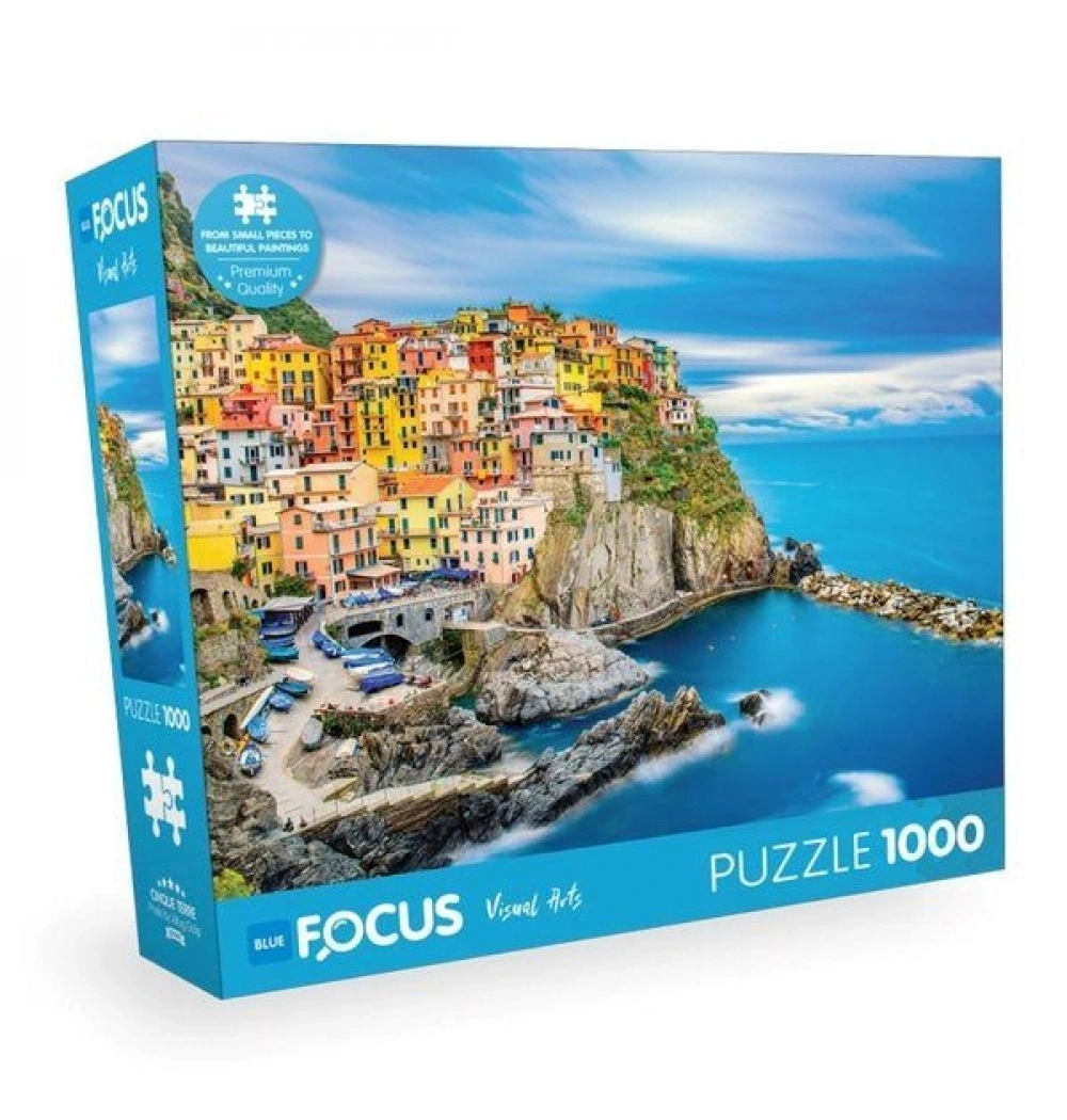 Cinque Terre Puzzle 1000 Parça Mavi Lale