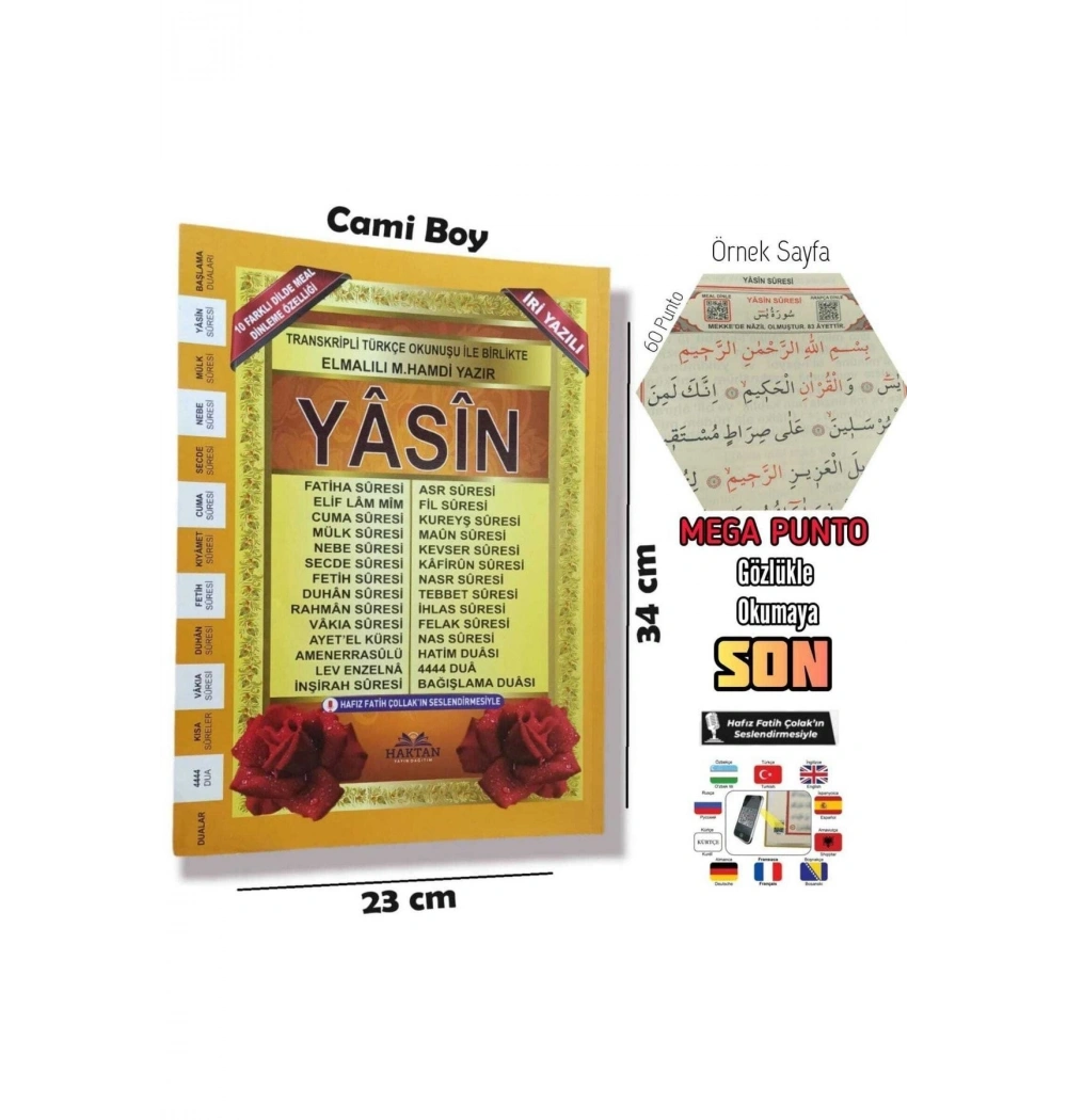 Haktan H-24 Orta Boy İri Yazılı Yasin Cüzü Şamua 128 Shf