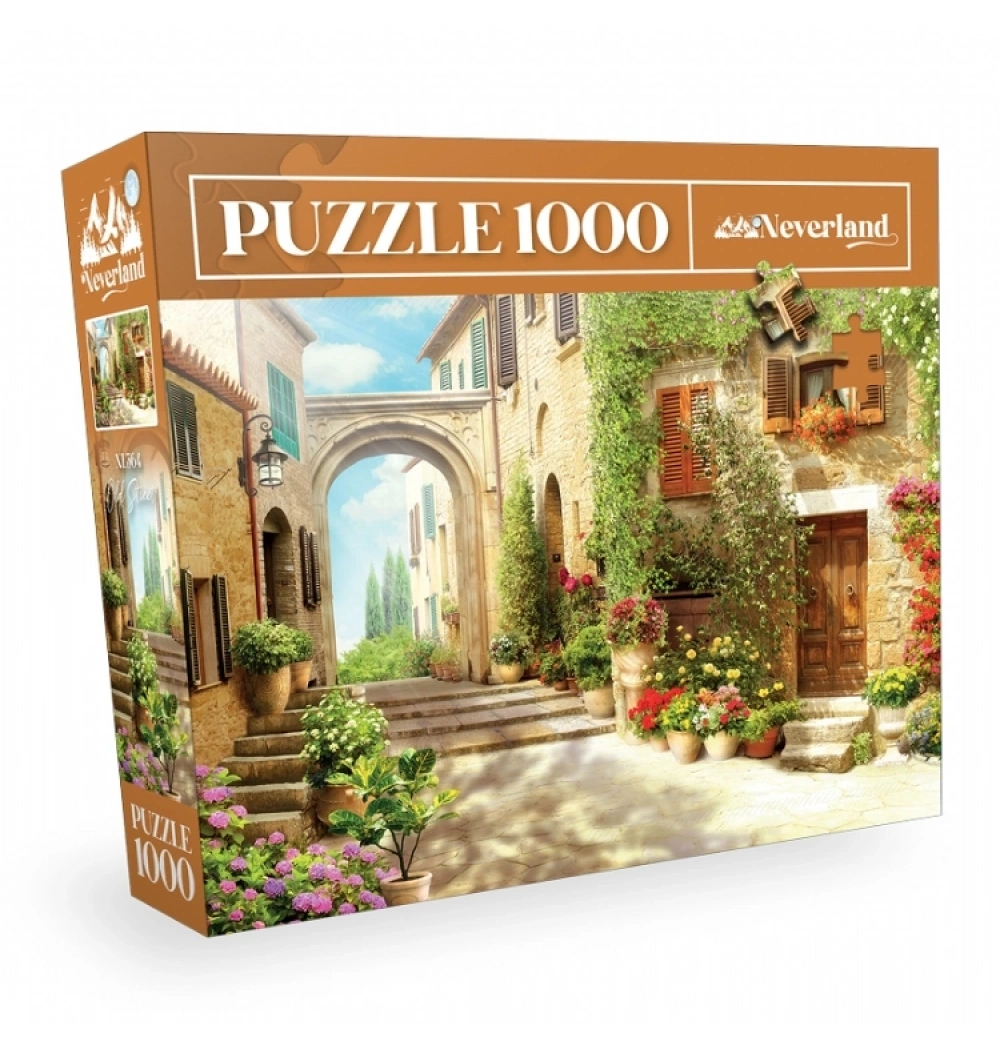 Old Strett Puzzle 1000 Parça Mavi Lale