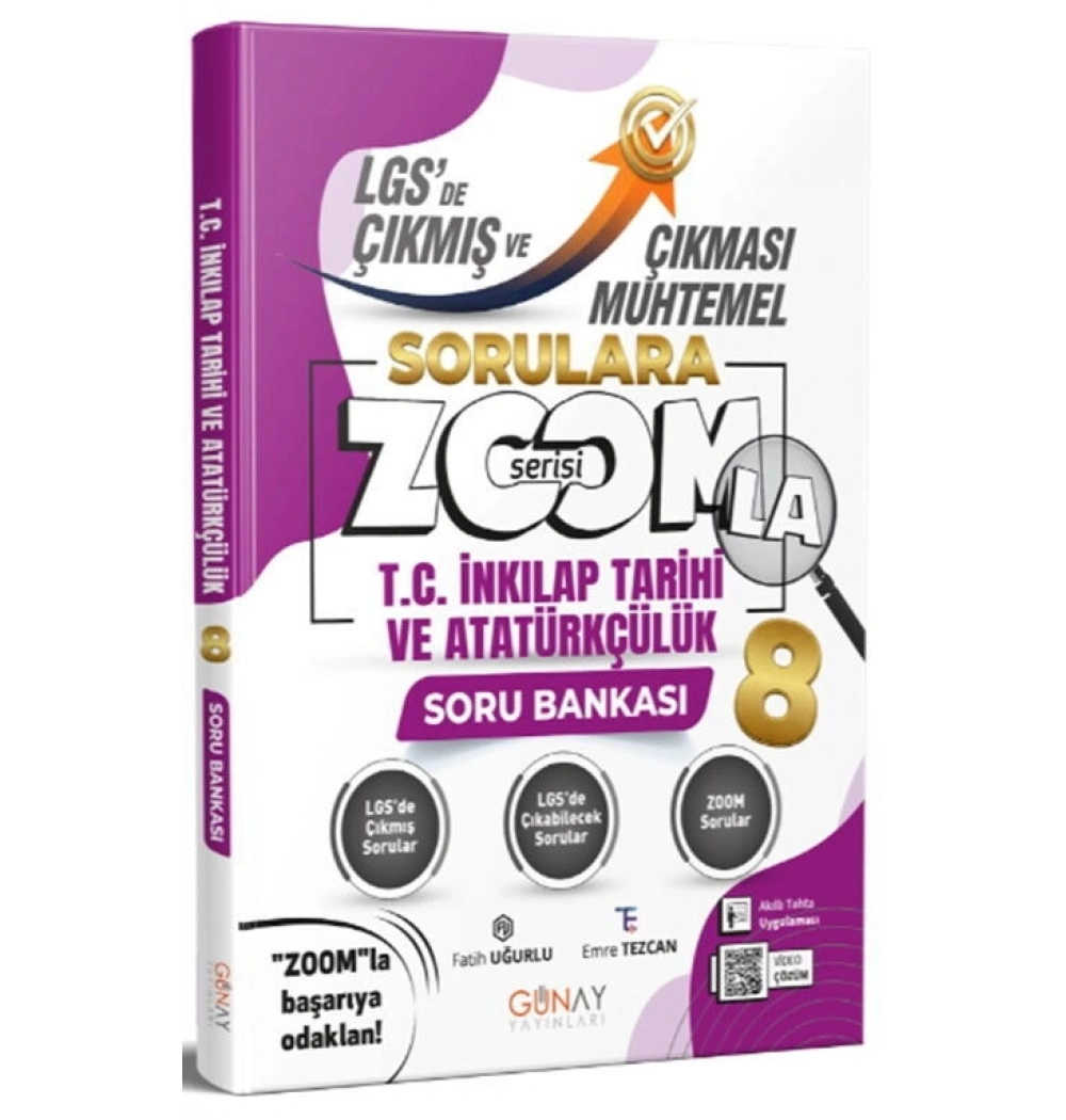 Günay 8.Sınıf Lgs İnkilap Tarihi Çıkması Muhtemel Soru Bankası Zoom Serisi