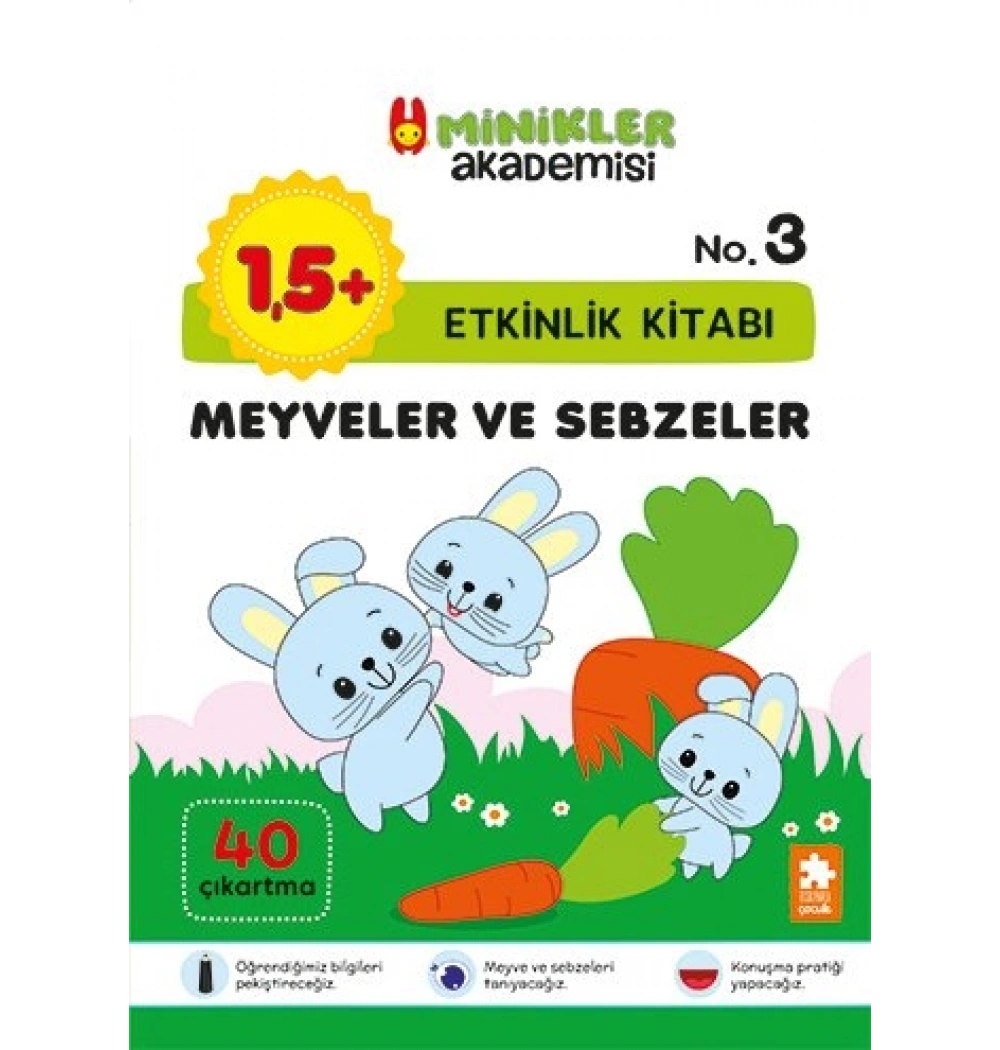 Minikler Meyveler Sebzeler Etkinlik Kitabı no-3 Eksikparça
