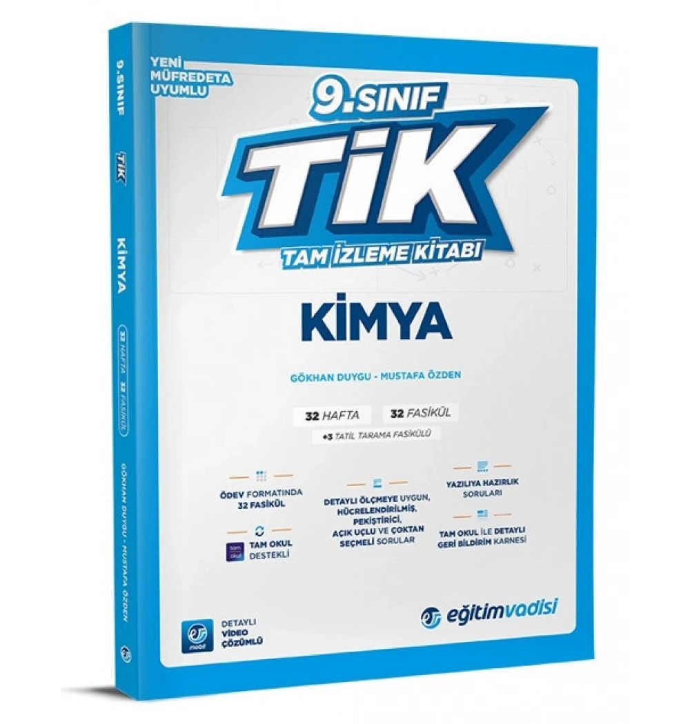9.Sınıf Kimya Tam İzleme Kitabı Eğitim Vadisi