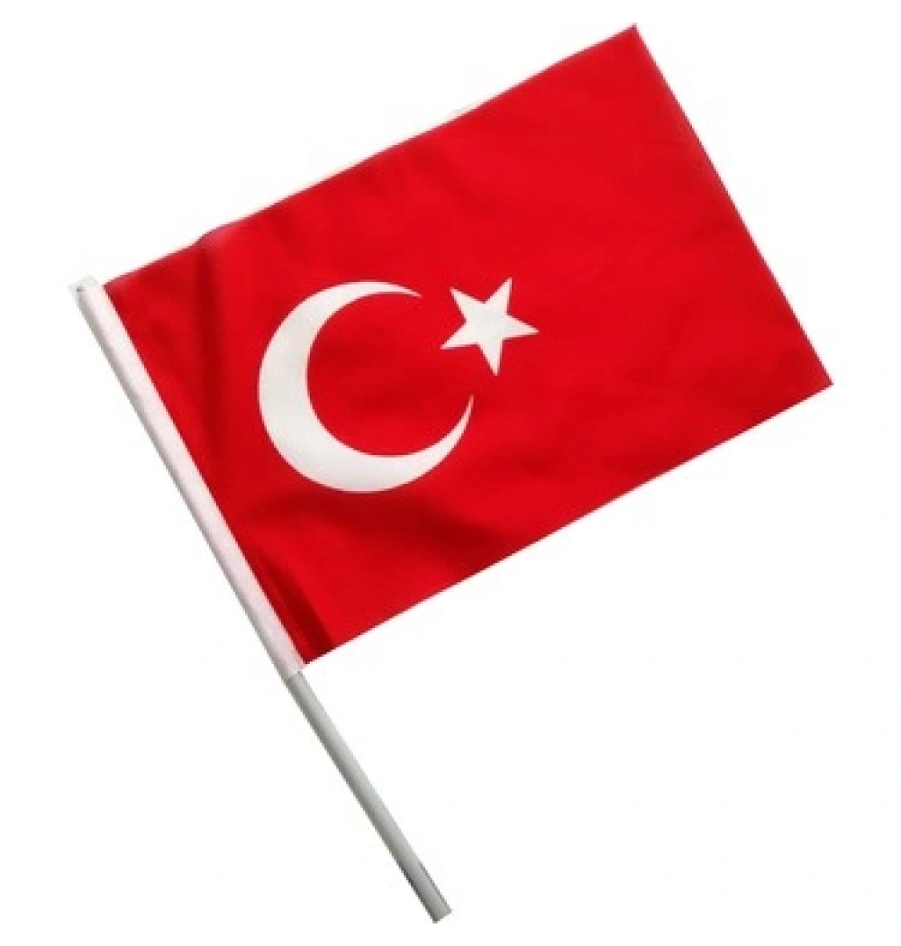 Türk Bayrağı Sopalı 30X45 Raşel