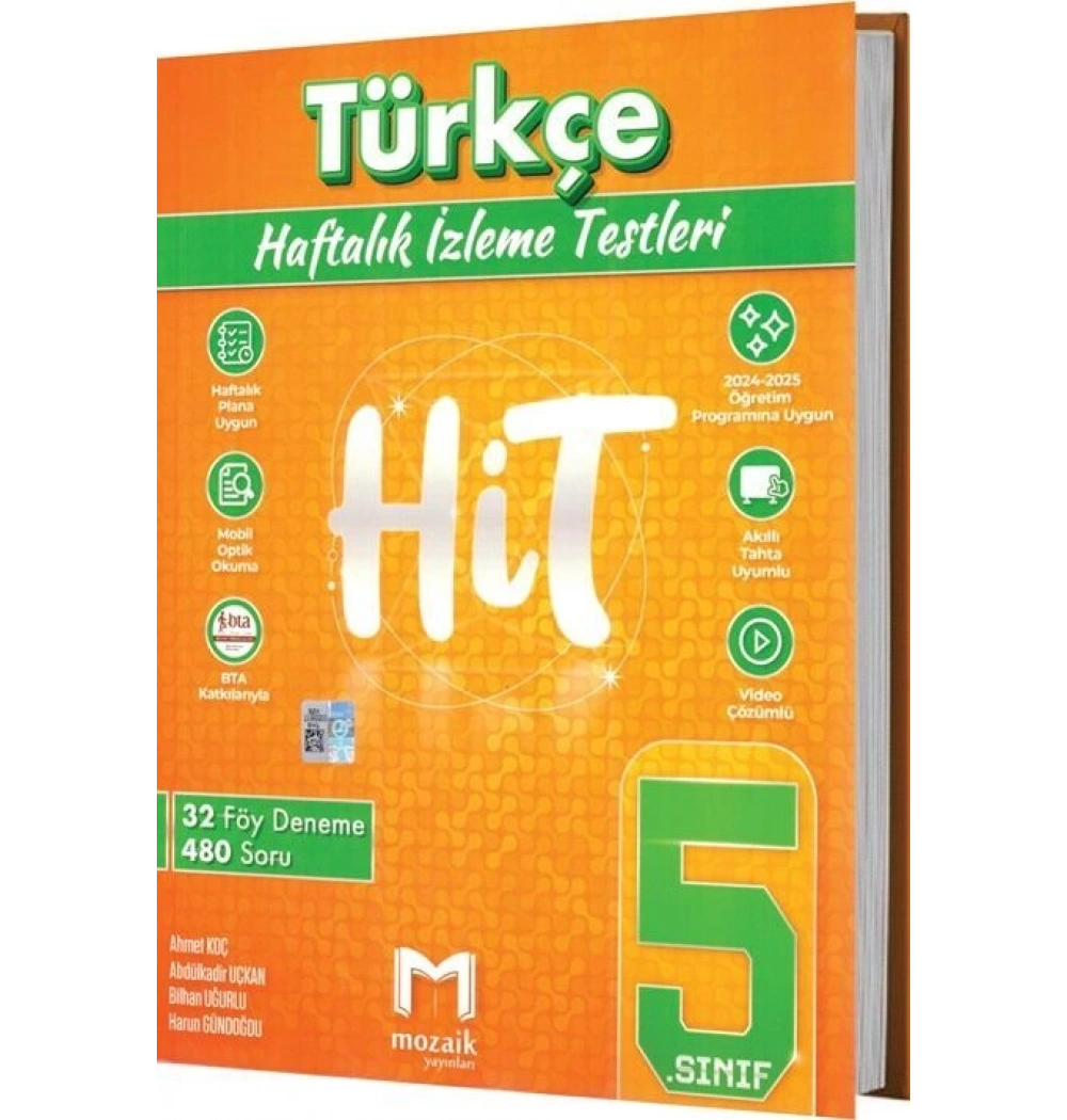 Mozaik 5.Sınıf Türkçe 32 Haftalık İzleme Testleri