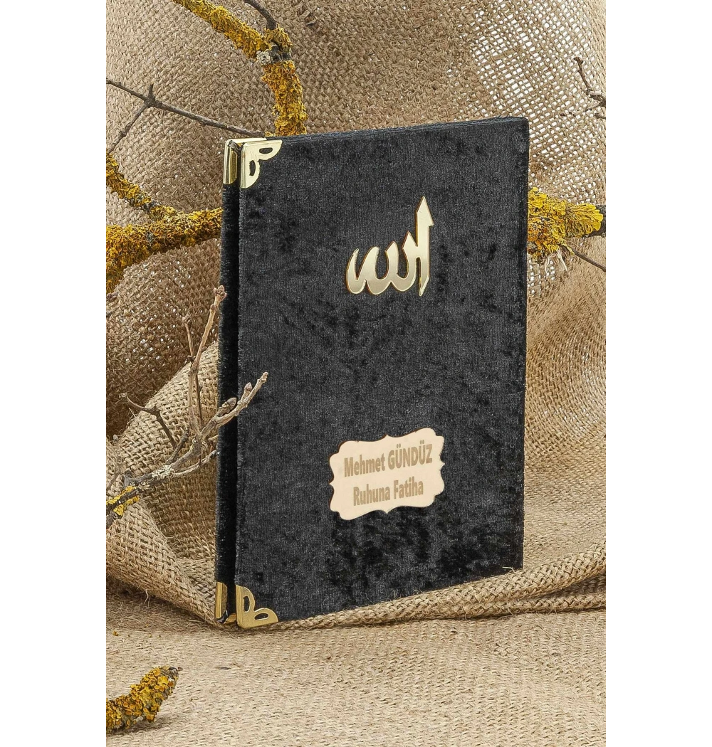 Lalezar 12212 Çanta Boy 128 Sayfa 3 lü Yasin Cüzü Kadife Siyah Renk