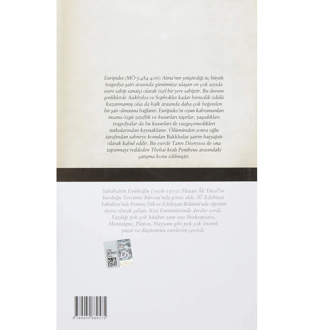 Bakkhalar  Euripides  İş Bankası
