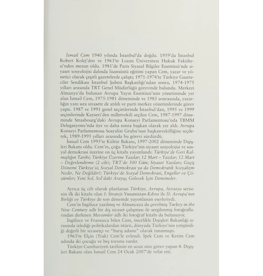 Türkiyede Geri Kalmışlığın Tarihi / İsmail Cem