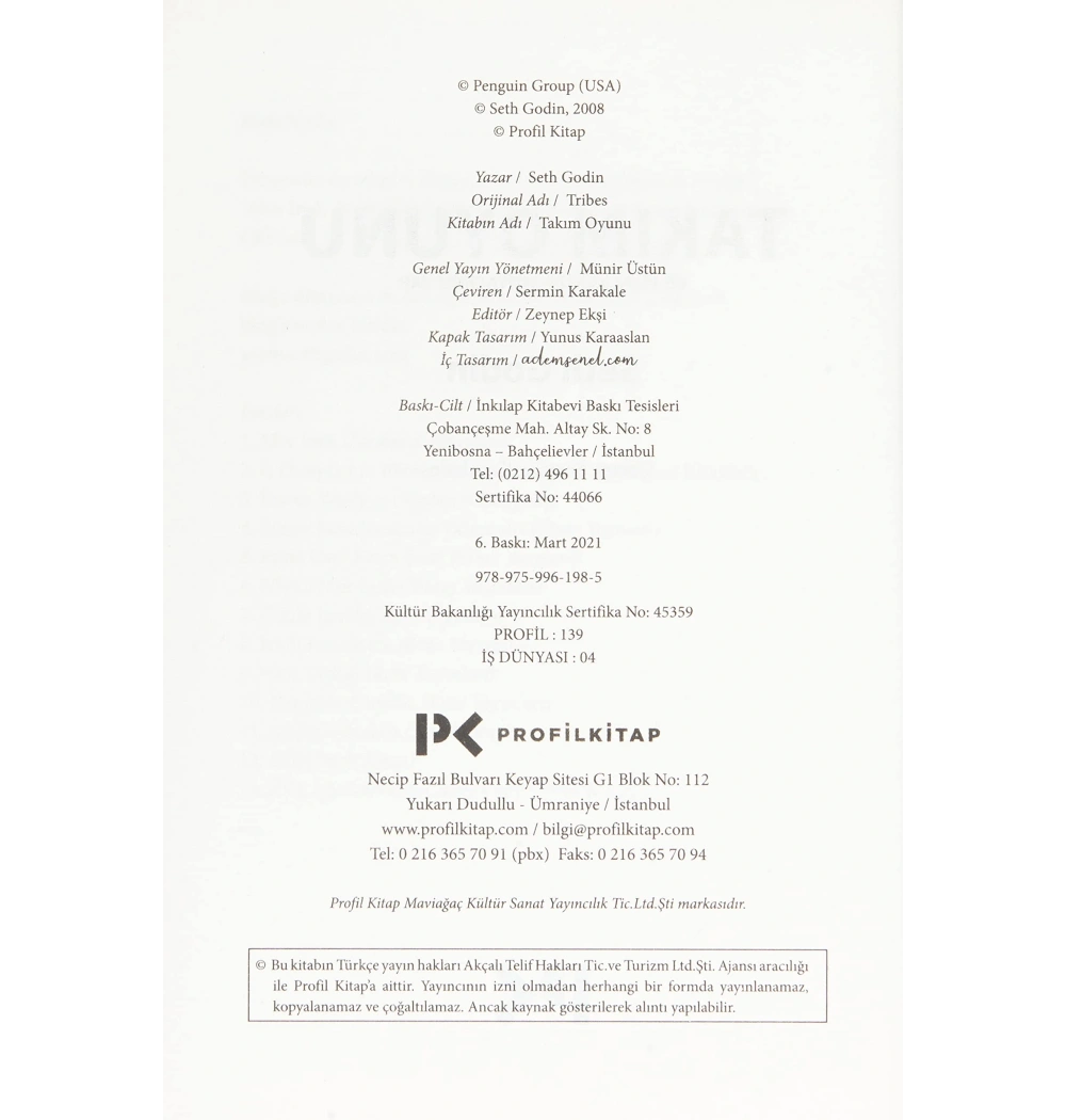 Takim Oyunu Seth Godin Profil