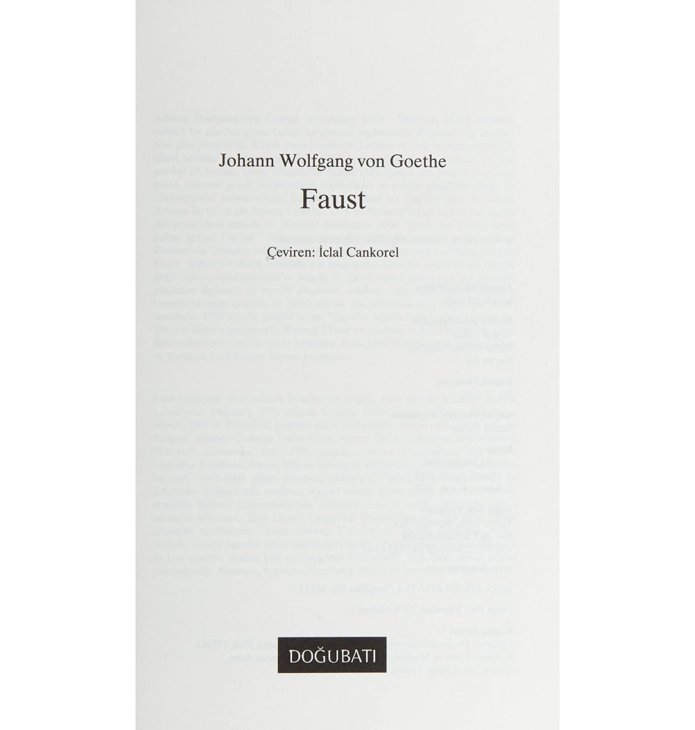 Faust     Goethe    Doğubatı