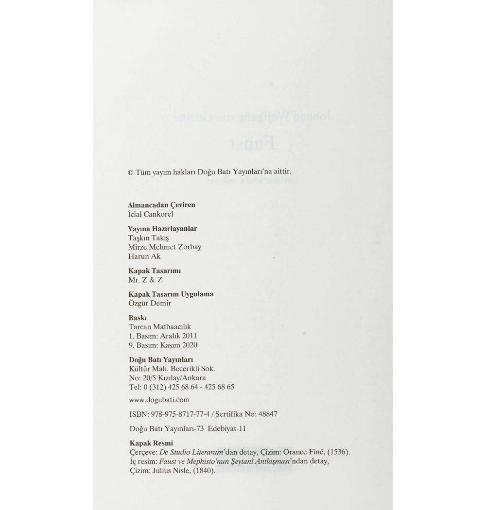 Faust     Goethe    Doğubatı